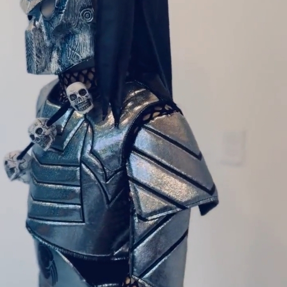 Alien Predator Warrior Costume BOYS 9/10 - Black and Silver - Picture 7 of 14